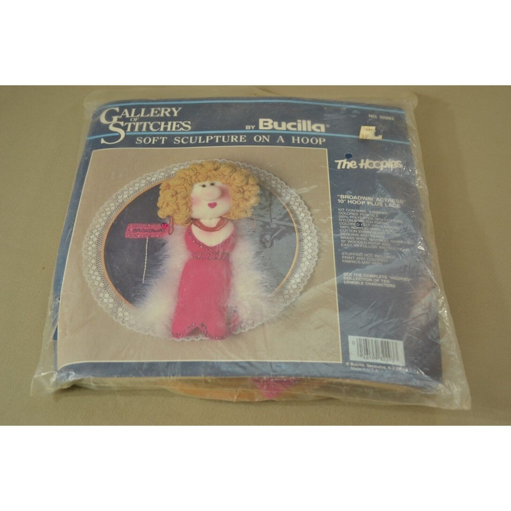 Bucilla Gallery of Stitches: Hoopies Broadway Actress #32293 Soft Hoop Sculpture